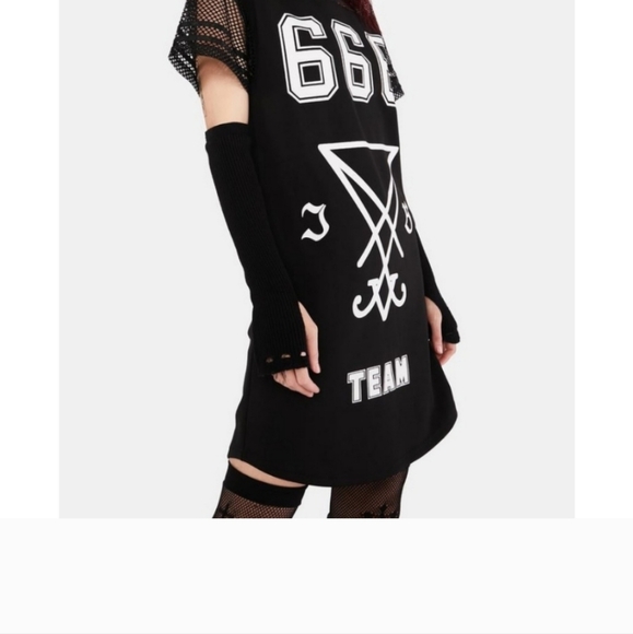 Jawbreaker NWOT 😈 666 Team Sipporter Jersey Dress. Brand New. L - Picture 4 of 4